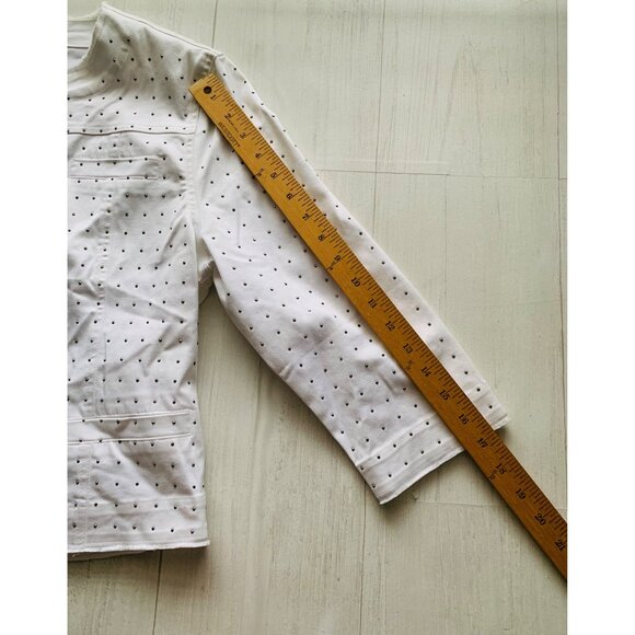 Lulu B Small White Women's Studded Jacket - Picture 10 of 11